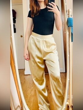 Vintage Silk Champagne Pants